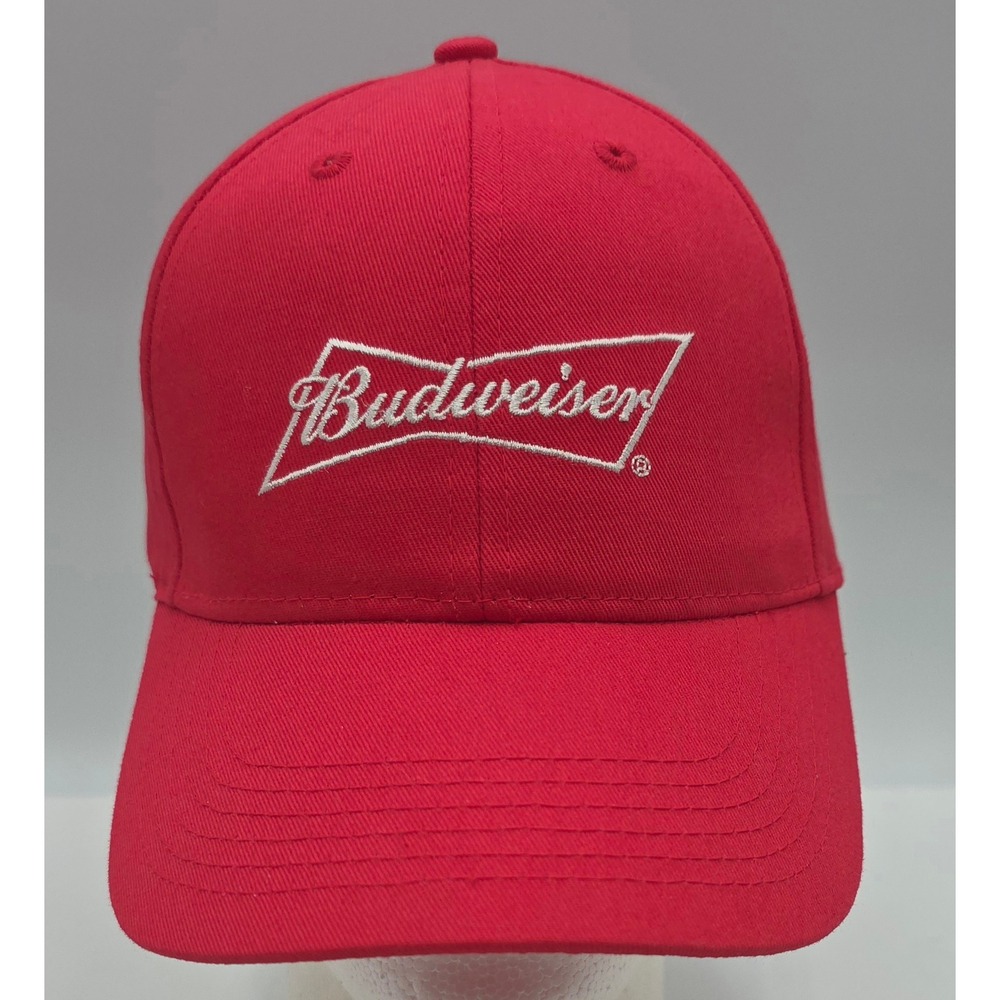 Budweiser Baseball‎ Cap Red Snapback Bowtie Logo Hat NWOT